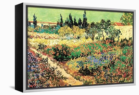 Flowering Garden-Vincent van Gogh-Framed Stretched Canvas