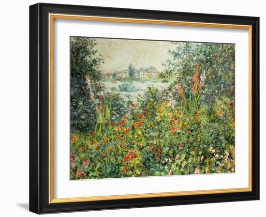 Flowering Meadow, Vetheuil, 1880-Claude Monet-Framed Giclee Print