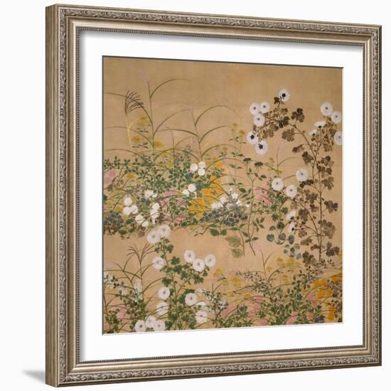 Flowering Plants in Autumn, 18th Century-Ogata Korin-Framed Giclee Print