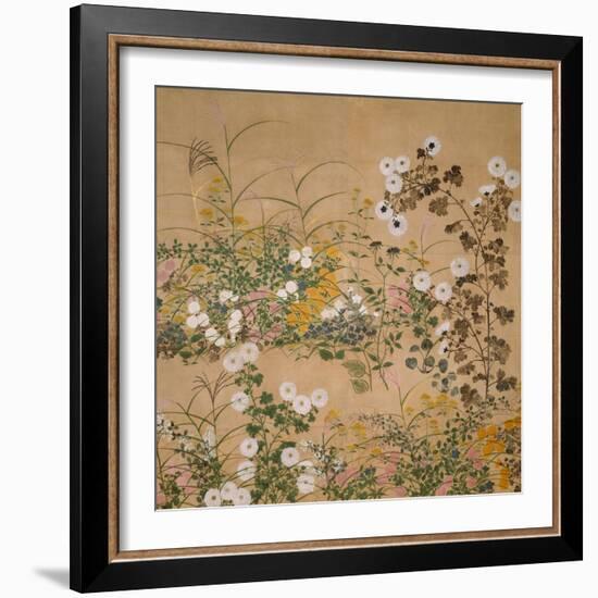 Flowering Plants in Autumn, 18th Century-Ogata Korin-Framed Giclee Print