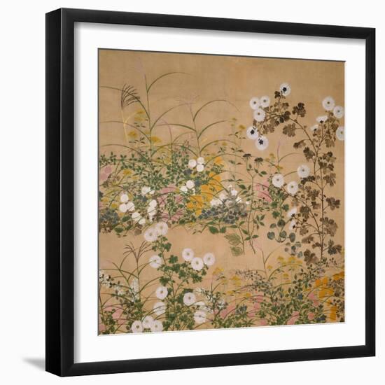 Flowering Plants in Autumn, 18th Century-Ogata Korin-Framed Giclee Print