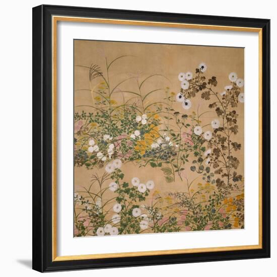 Flowering Plants in Autumn, 18th Century-Ogata Korin-Framed Giclee Print