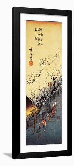 Flowering Plum Tree and Teahouse in Umeyashiki-null-Framed Giclee Print