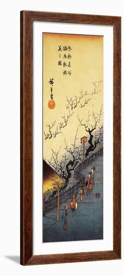 Flowering Plum Tree and Teahouse in Umeyashiki-null-Framed Giclee Print