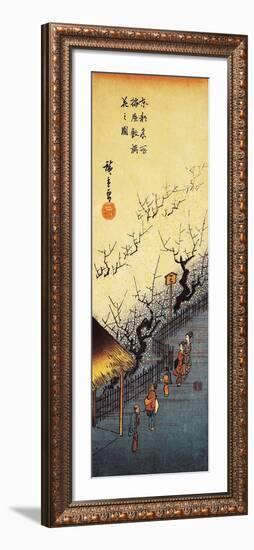 Flowering Plum Tree and Teahouse in Umeyashiki-null-Framed Giclee Print