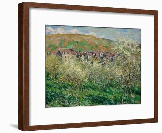 Flowering Plum Trees, 1879-Claude Monet-Framed Giclee Print