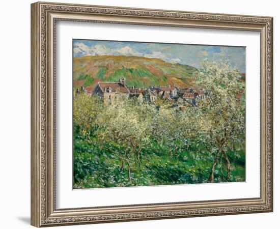 Flowering Plum Trees, 1879-Claude Monet-Framed Giclee Print