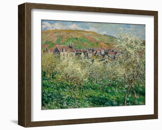 Flowering Plum Trees, 1879-Claude Monet-Framed Giclee Print