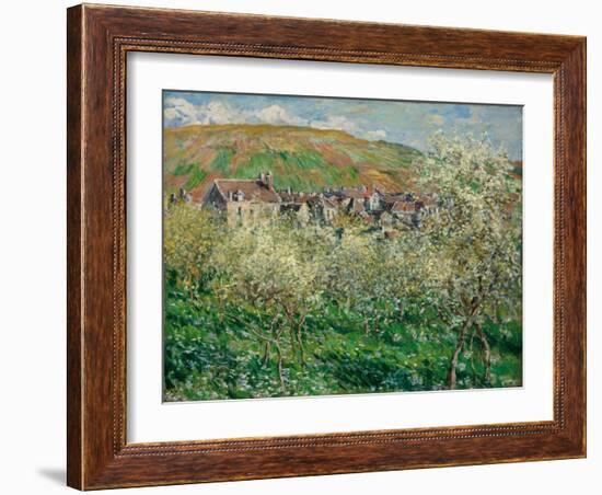 Flowering Plum Trees, 1879-Claude Monet-Framed Giclee Print