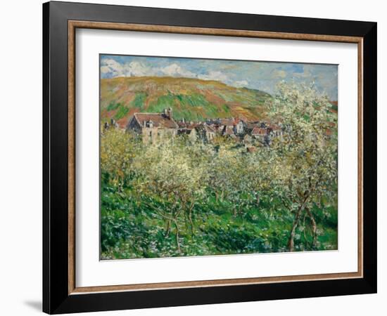 Flowering Plum Trees, 1879-Claude Monet-Framed Giclee Print