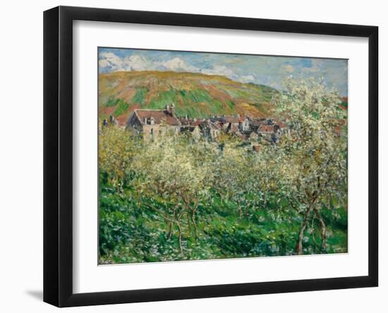Flowering Plum Trees, 1879-Claude Monet-Framed Giclee Print