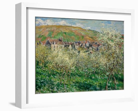 Flowering Plum Trees, 1879-Claude Monet-Framed Giclee Print