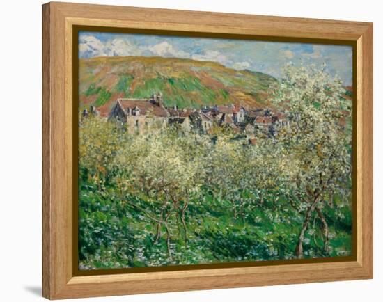 Flowering Plum Trees, 1879-Claude Monet-Framed Premier Image Canvas