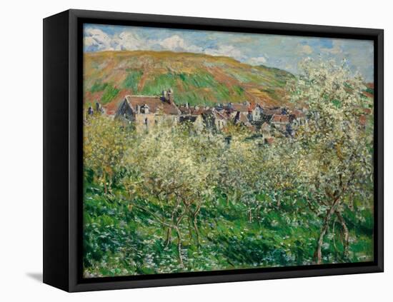 Flowering Plum Trees, 1879-Claude Monet-Framed Premier Image Canvas