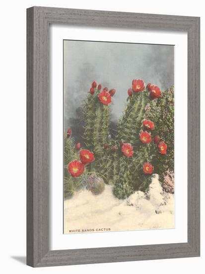 Flowering White Sands Cactus-null-Framed Premium Giclee Print