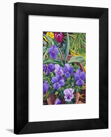 Flowerpots with Pansies, 2007-Christopher Ryland-Framed Giclee Print