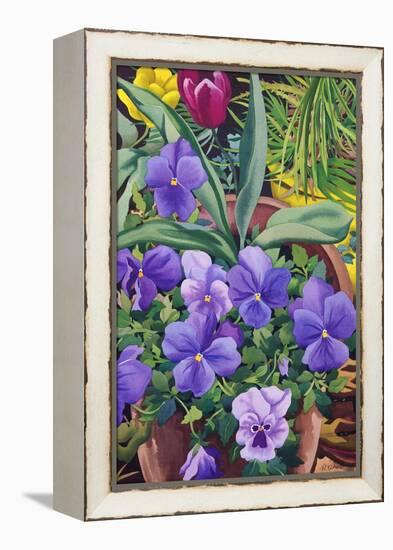 Flowerpots with Pansies, 2007-Christopher Ryland-Framed Premier Image Canvas