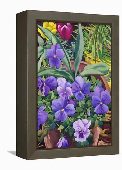 Flowerpots with Pansies, 2007-Christopher Ryland-Framed Premier Image Canvas