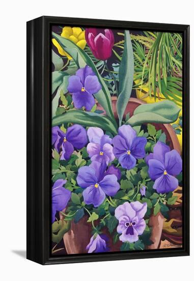 Flowerpots with Pansies, 2007-Christopher Ryland-Framed Premier Image Canvas