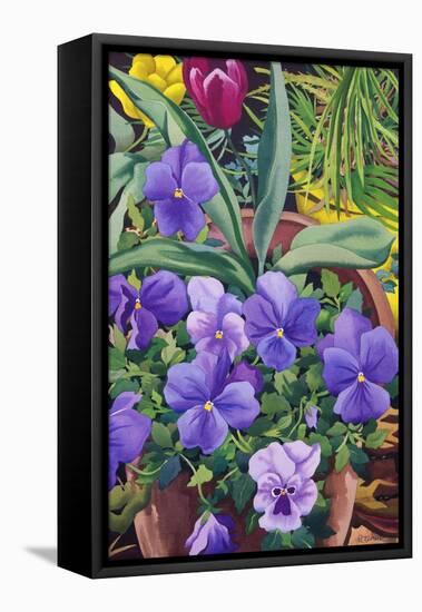 Flowerpots with Pansies, 2007-Christopher Ryland-Framed Premier Image Canvas