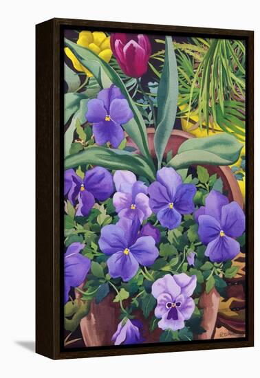 Flowerpots with Pansies, 2007-Christopher Ryland-Framed Premier Image Canvas