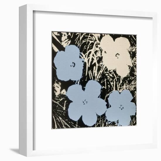 Flowers, 1965 (3 blue, 1 ivory)-Andy Warhol-Framed Art Print