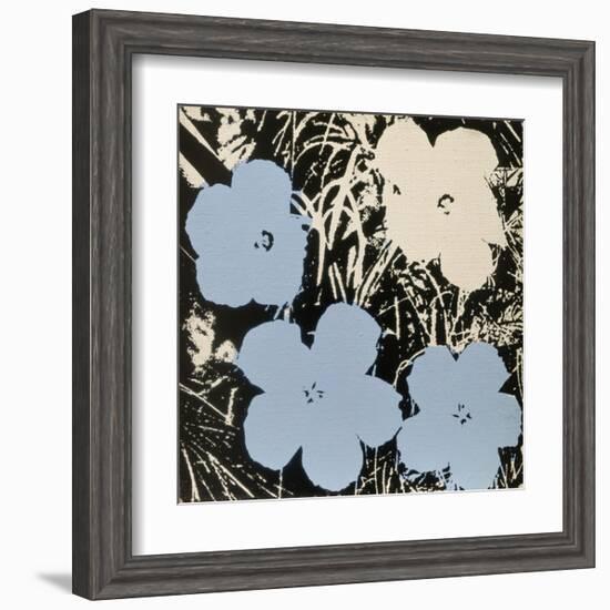 Flowers, 1965 (3 blue, 1 ivory)-Andy Warhol-Framed Art Print