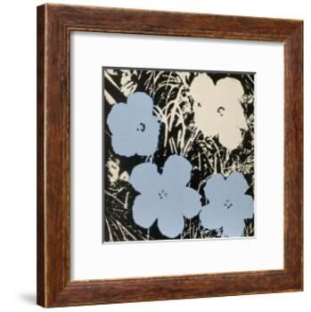 Flowers, 1965 (3 blue, 1 ivory)-Andy Warhol-Framed Art Print