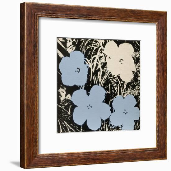 Flowers, 1965 (3 blue, 1 ivory)-Andy Warhol-Framed Art Print