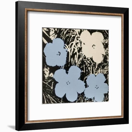 Flowers, 1965 (3 blue, 1 ivory)-Andy Warhol-Framed Art Print