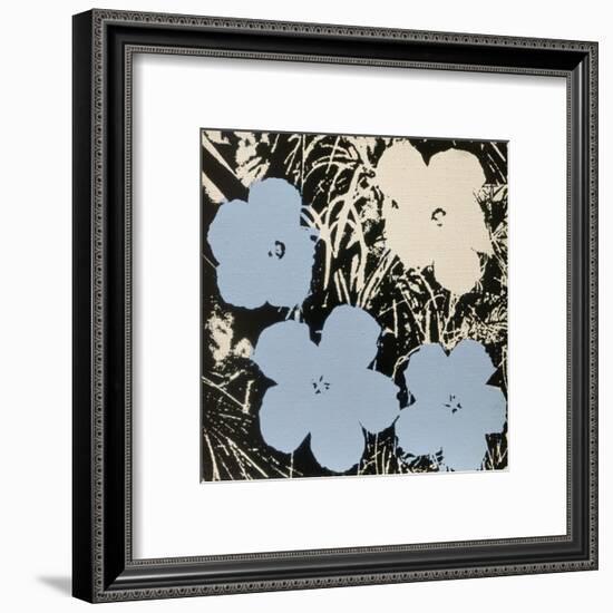 Flowers, 1965 (3 blue, 1 ivory)-Andy Warhol-Framed Art Print