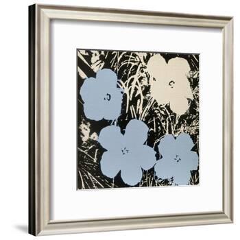 Flowers, 1965 (3 blue, 1 ivory)-Andy Warhol-Framed Art Print