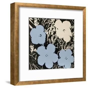 Flowers, 1965 (3 blue, 1 ivory)-Andy Warhol-Framed Art Print