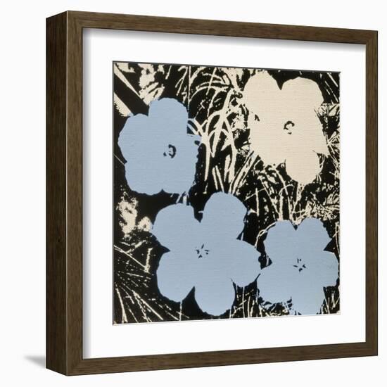 Flowers, 1965 (3 blue, 1 ivory)-Andy Warhol-Framed Art Print