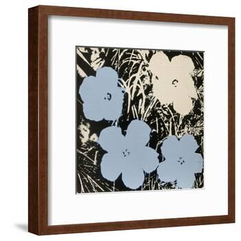 Flowers, 1965 (3 blue, 1 ivory)-Andy Warhol-Framed Art Print
