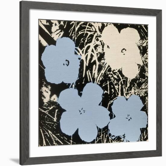 Flowers, 1965 (3 blue, 1 ivory)-Andy Warhol-Framed Art Print