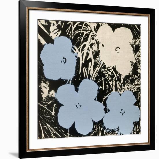 Flowers, 1965 (3 blue, 1 ivory)-Andy Warhol-Framed Art Print