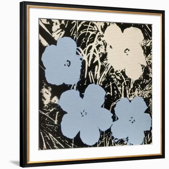 Flowers, 1965 (3 blue, 1 ivory)-Andy Warhol-Framed Art Print