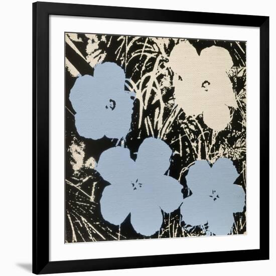 Flowers, 1965 (3 blue, 1 ivory)-Andy Warhol-Framed Art Print