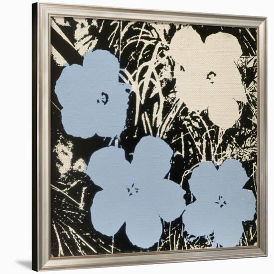 Flowers, 1965 (3 blue, 1 ivory)-Andy Warhol-Framed Art Print