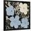 Flowers, 1965 (3 blue, 1 ivory)-Andy Warhol-Framed Art Print