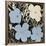 Flowers, 1965 (3 blue, 1 ivory)-Andy Warhol-Framed Art Print