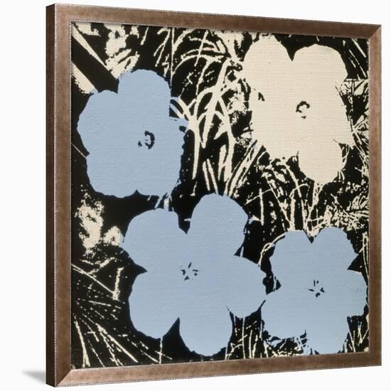 Flowers, 1965 (3 blue, 1 ivory)-Andy Warhol-Framed Art Print