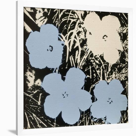 Flowers, 1965 (3 blue, 1 ivory)-Andy Warhol-Framed Art Print