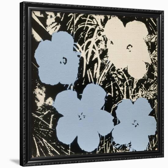 Flowers, 1965 (3 blue, 1 ivory)-Andy Warhol-Framed Art Print