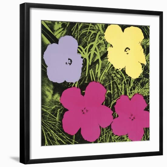 Flowers, 1970 (1 purple, 1 yellow, 2 pink)-Andy Warhol-Framed Art Print