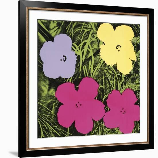 Flowers, 1970 (1 purple, 1 yellow, 2 pink)-Andy Warhol-Framed Art Print