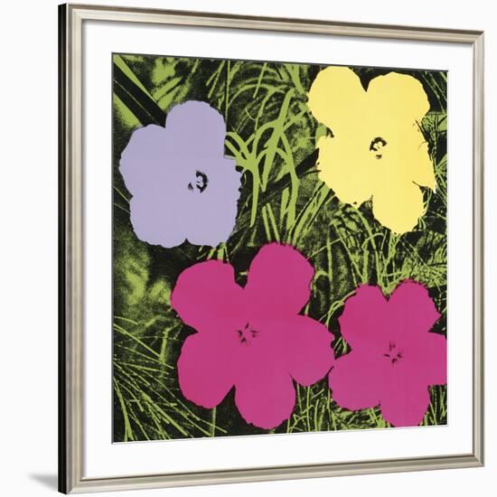 Flowers, 1970 (1 purple, 1 yellow, 2 pink)-Andy Warhol-Framed Art Print