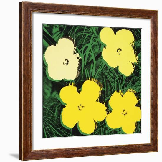 Flowers, 1970 (4 yellow)-Andy Warhol-Framed Art Print