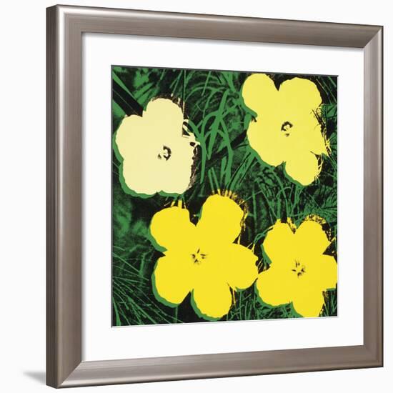 Flowers, 1970 (4 yellow)-Andy Warhol-Framed Art Print